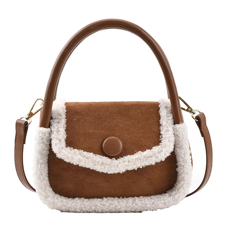 Furry Women's Messenger Bag Autumn/Winter Niche Ins Portable Square Bag