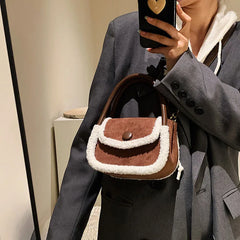 Furry Women's Messenger Bag Autumn/Winter Niche Ins Portable Square Bag
