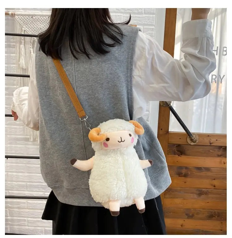 Plush Sheep Shoulder Bag for Girls