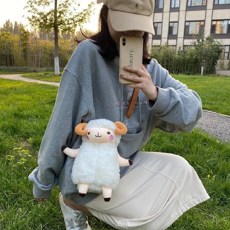 Plush Sheep Shoulder Bag for Girls