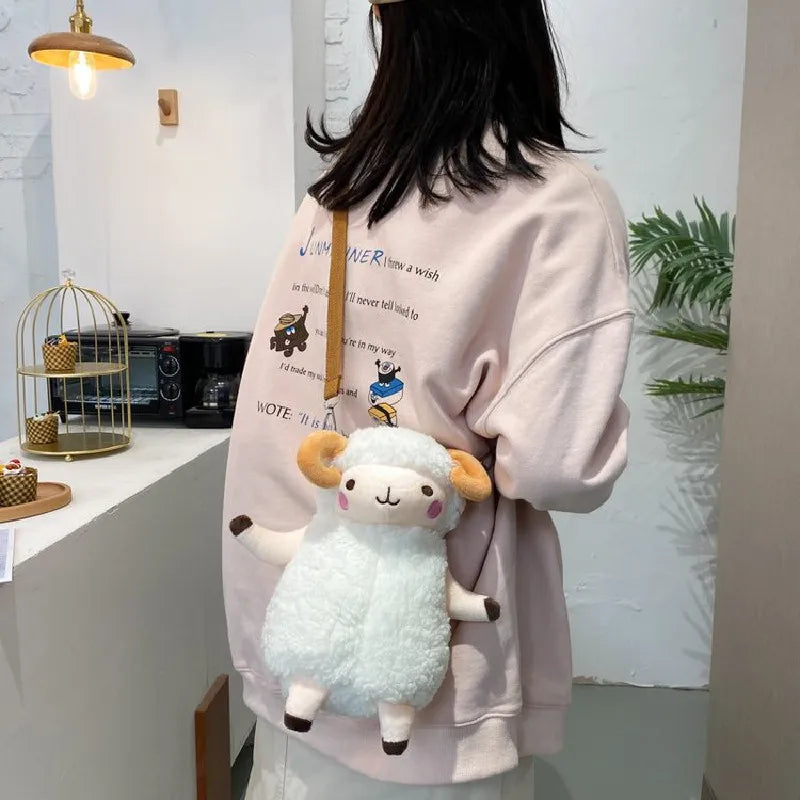 Plush Sheep Shoulder Bag for Girls