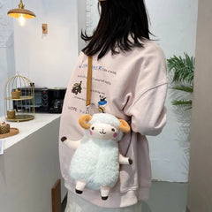 Plush Sheep Shoulder Bag for Girls