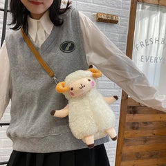 Plush Sheep Shoulder Bag for Girls