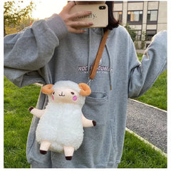 Plush Sheep Shoulder Bag for Girls