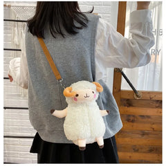Plush Sheep Shoulder Bag for Girls