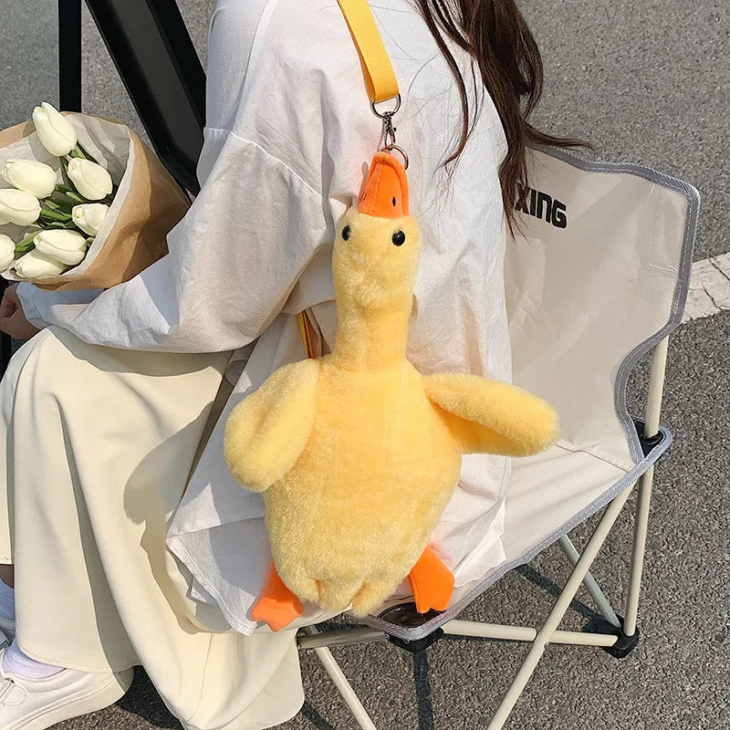 Funny Plush Duck Doll Shoulder Bag