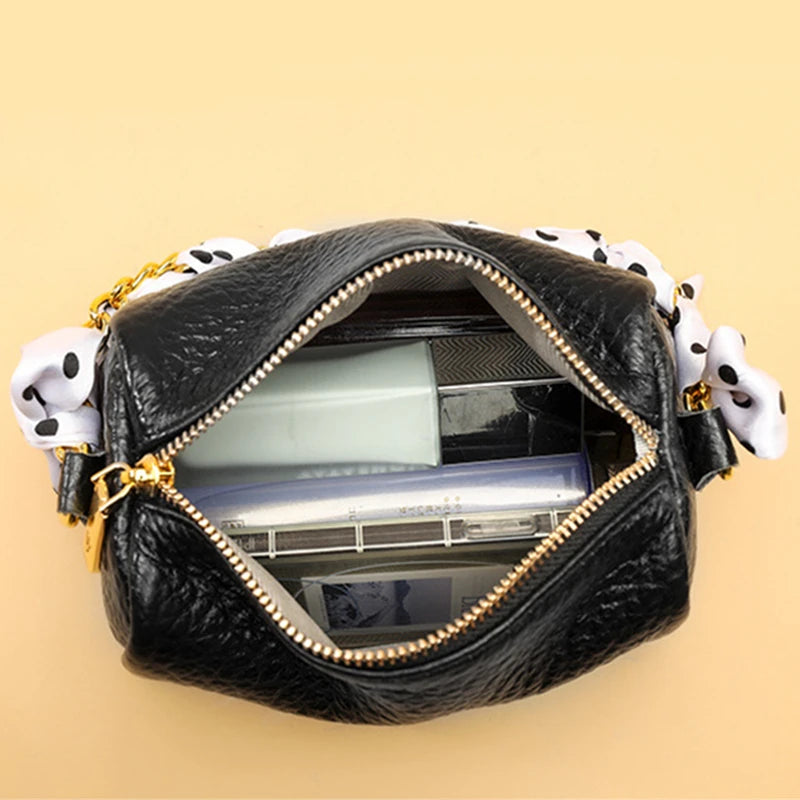 Elephant Pattern Leather Shoulder Bag Messenger Chain Small Square Bag