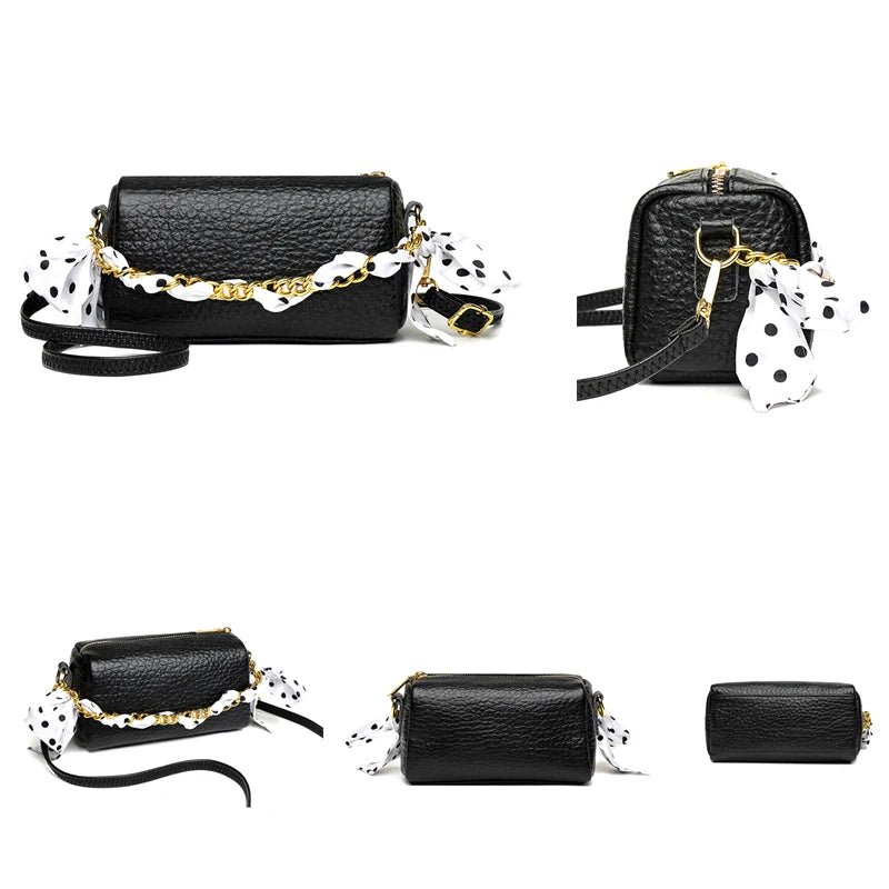 Elephant Pattern Leather Shoulder Bag Messenger Chain Small Square Bag