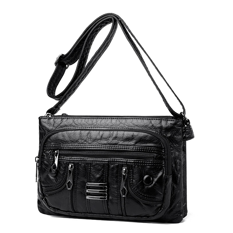 Soft Leather Shoulder Bag Large Capacity Crossbody Bag Wallet
