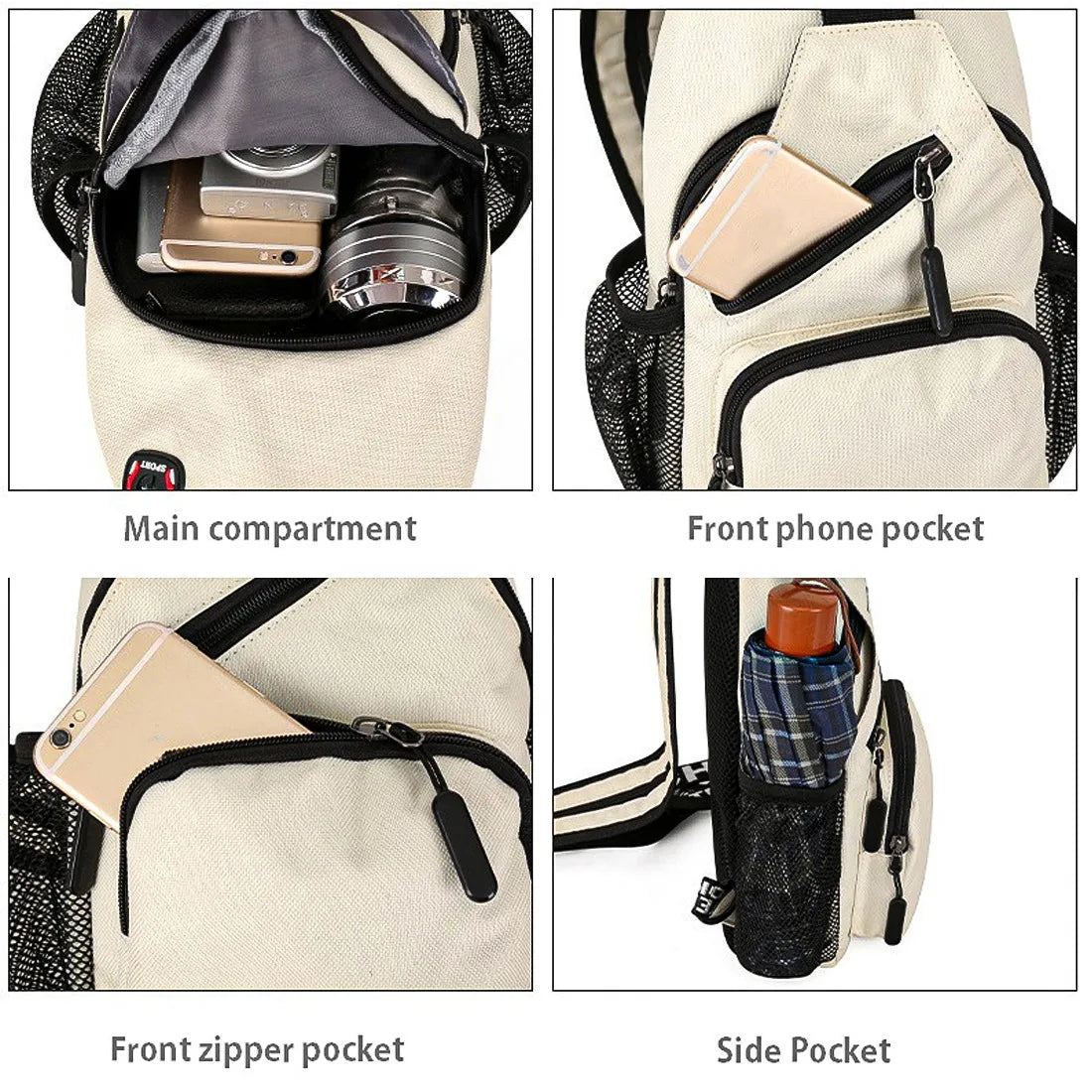 Women's Backpack Casual Travel Bags School Girl Chest Bag With Buckle