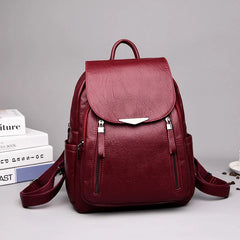 Women's Backpack Travel Large PU Leather Handbag Schoolbag For Girls