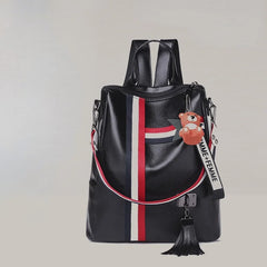 Women's Large PU Leather Backpack for Travel, Schoolbag, Shoulder Bag