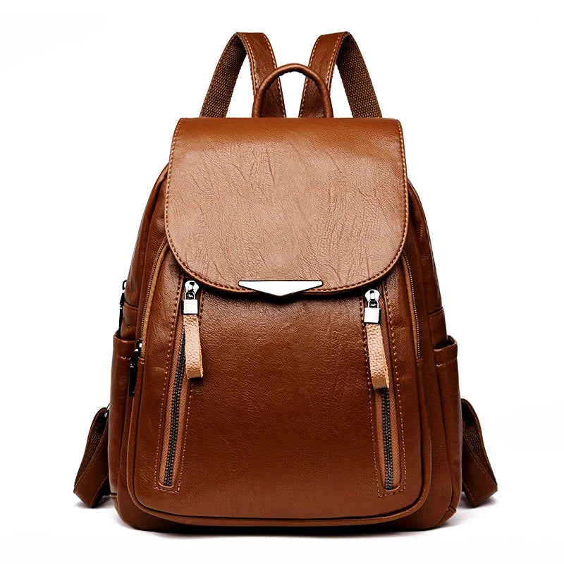 Women's Large PU Leather Backpack Travel Handbag Schoolbag