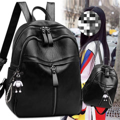 Women's PU Leather Backpack Casual Satchel Rucksack