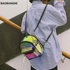 Women's European Style Laser Backpack Transparent Beach Bag