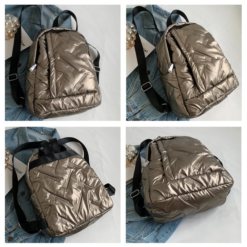 Nylon Women's Backpack Winter School Girl Handbag