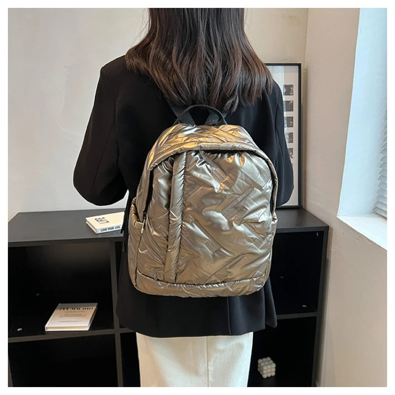 Nylon Women's Backpack Winter School Girl Handbag
