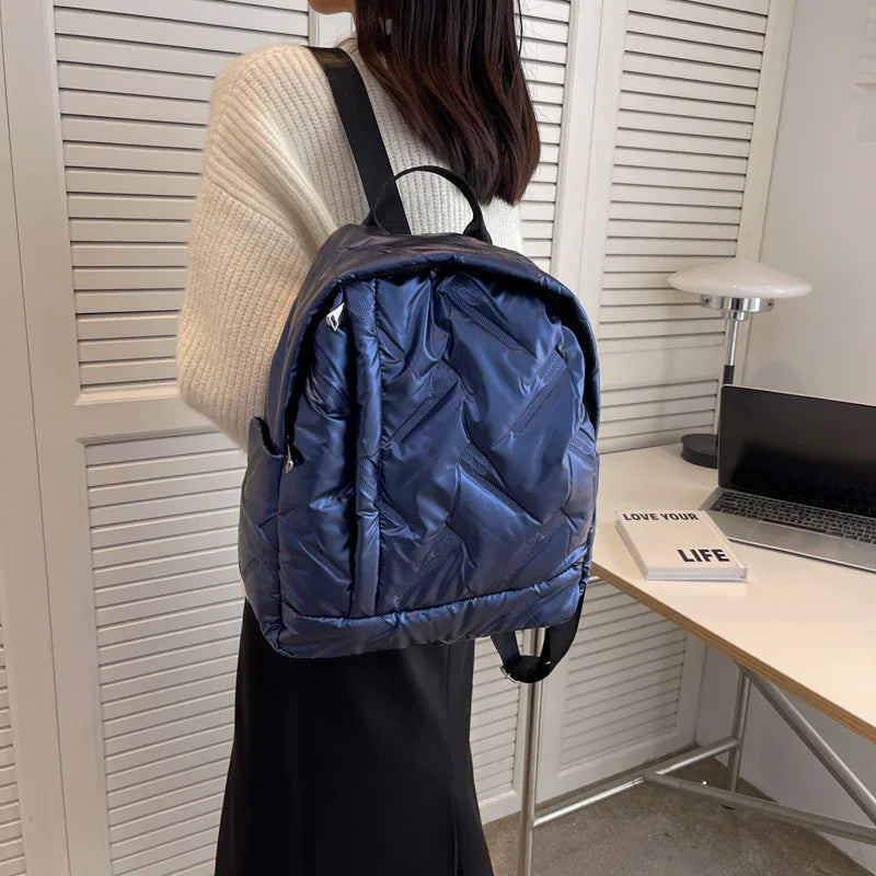 Nylon Women's Backpack Winter School Girl Handbag
