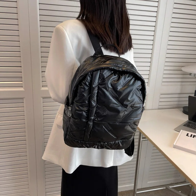 Nylon Women's Backpack Winter School Girl Handbag