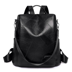 Vintage Leather Backpack For Girls High School Leisure Shoulder Bag