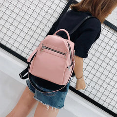 Women's Leather Backpack Schoolbag Casual Shoulder Bag