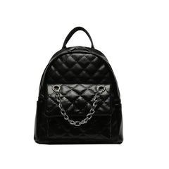 Women's Backpack Diamond Chain Casual Soft Leather Travel Backpack