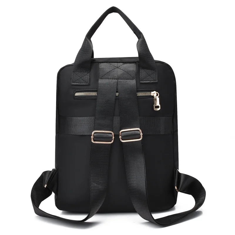 Women's Solid Travel Backpack Nylon Schoolbag for Women