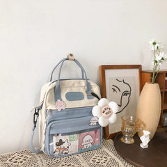 Women's Nylon PVC School Backpack Casual Shoulder Bag
