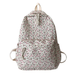 Women's Backpack Nylon Travel Bookbag Purse Floral Print Medium School Bag