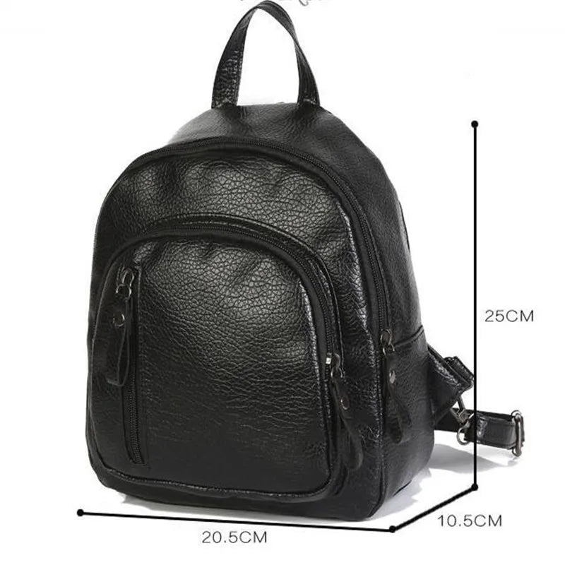 PU Leather Travel Shoulder Backpack for Women
