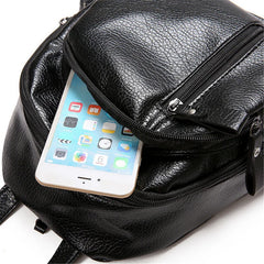 PU Leather Travel Shoulder Backpack for Women
