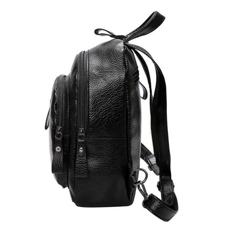 PU Leather Travel Shoulder Backpack for Women
