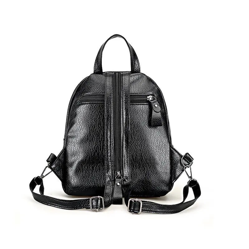 Women's PU Leather Travel Backpack Shoulder Bag