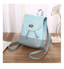 Women's Ostrich Pattern Backpack Multifunctional Small School Shoulder Bag