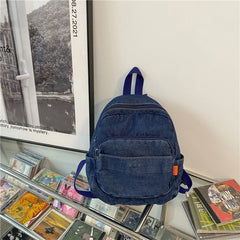 Small Denim Backpack for Teen Girls School Rucksack