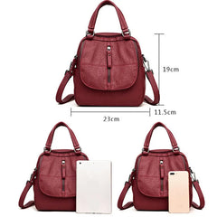 Women's Small Retro Backpack Multifunctional Shoulder Bag Female Travel Handbag