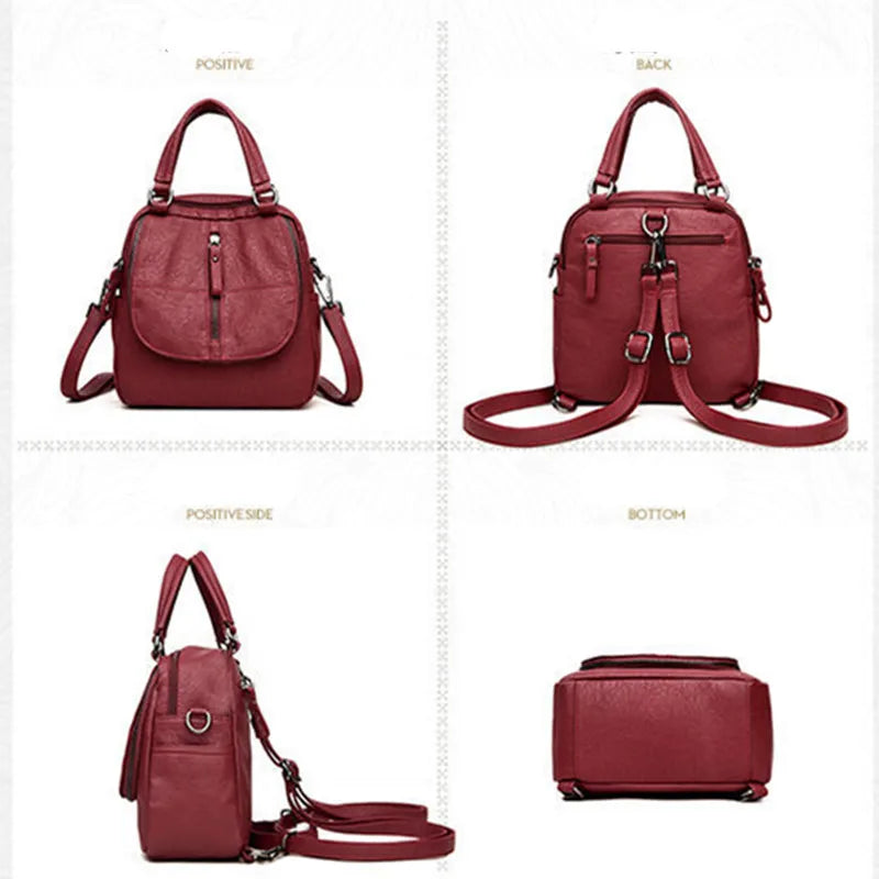 Women's Small Retro Backpack Multifunctional Shoulder Bag Female Travel Handbag
