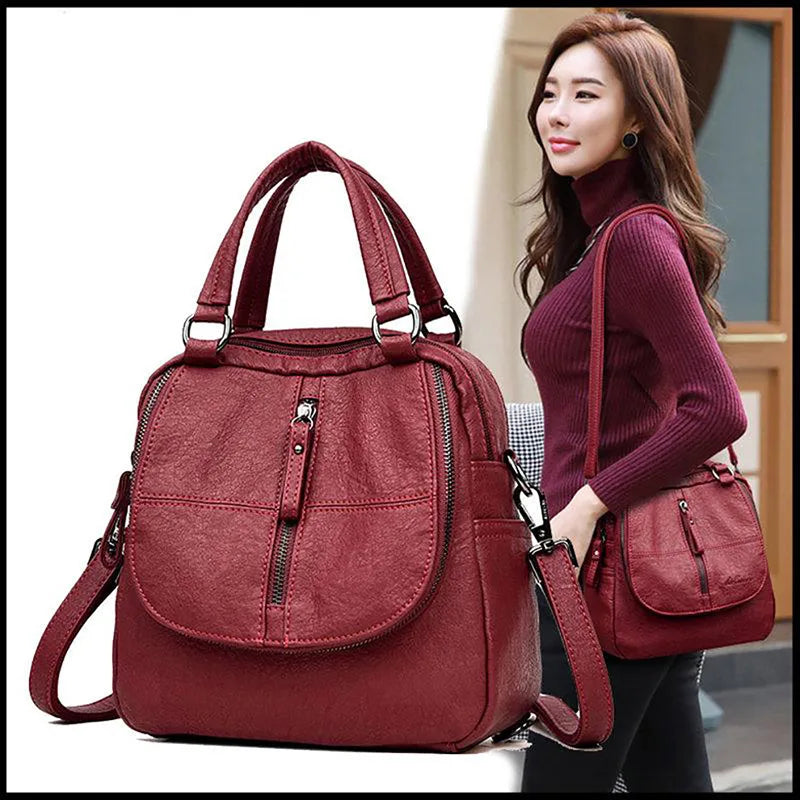 Women's Small Retro Backpack Multifunctional Shoulder Bag Female Travel Handbag