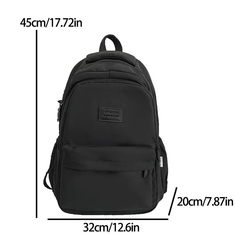 Women's Solid Backpack Casual Travel Bag High Schoolbag for Teenage Girl