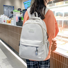 Solid Women's Backpack Multi-pocket Casual Travel Bag