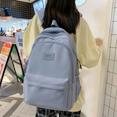 Solid Women's Backpack Multi-pocket Casual Travel Bag