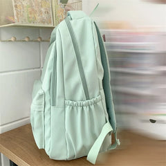 Solid Women's Backpack Multi-pocket Casual Travel Bag