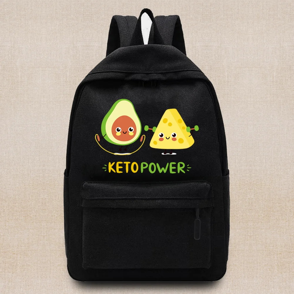Avocado Series Backpack Women Teen College School Laptop Bag
