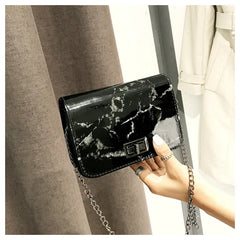 Marble Pattern Shoulder Bag Lock Wild Jossenger Small Square