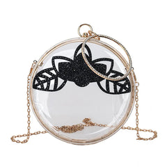 Acrylic Evening Bag Rhinestone Flowers Chain Messenger Women's Bag