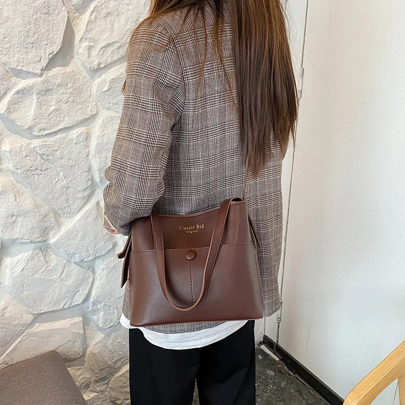 Women's Retro Bucket Shoulder Bag