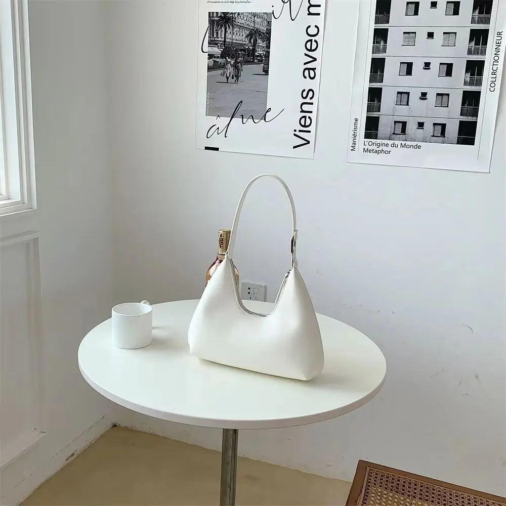 Small Zipper Handbag Women's PU Leather Shoulder Bag
