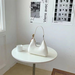 Small Zipper Handbag Women's PU Leather Shoulder Bag