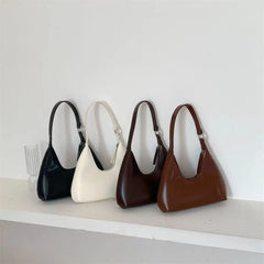 Small Zipper Handbag Women's PU Leather Shoulder Bag