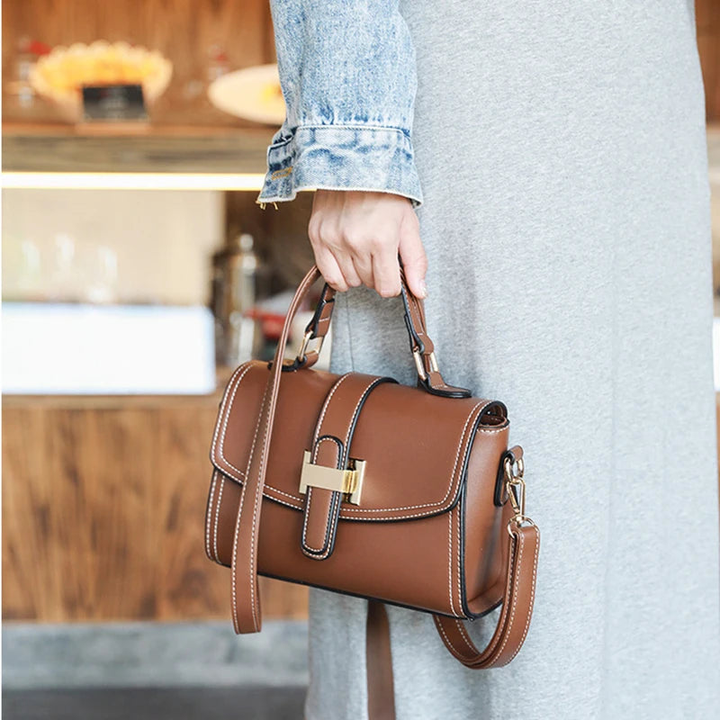 Retro Leather Shoulder Bag Women's Handbag Messenger Bag